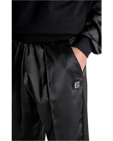 GIANNI KAVANAGH PANTALON LARGO BLACK SATIN NEGRO