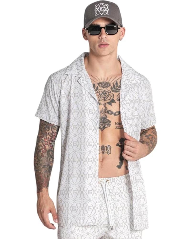 CAMICIA GIANNI KAVANAGH GOLD NOUVEAU BIANCA MANICA CORTA BLANCO