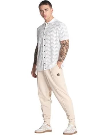 CAMICIA GIANNI KAVANAGH GK CROCHET CHEVRON BIANCA BLANCO