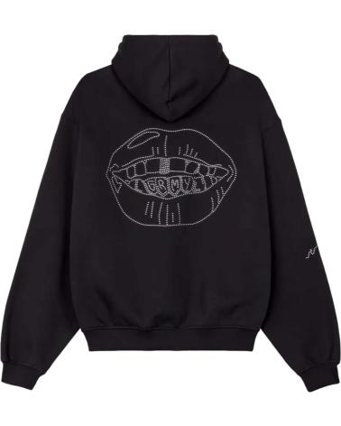 GRIMEY SUDADERA PEACE WITHIN RHINESTUDS BOXY NEGRO