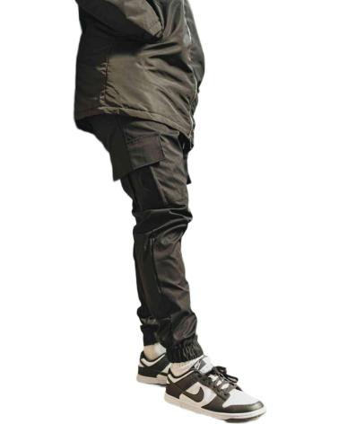 FRILIVIN PANTALON LARGO CARGO CORTAVIENTOS NEGRO