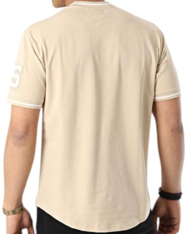 PROJECT X PARIS T-SHIRT LOGO UNIVERSITAIRE TEXTURE ÉPONGE BEIGE BEIGE
