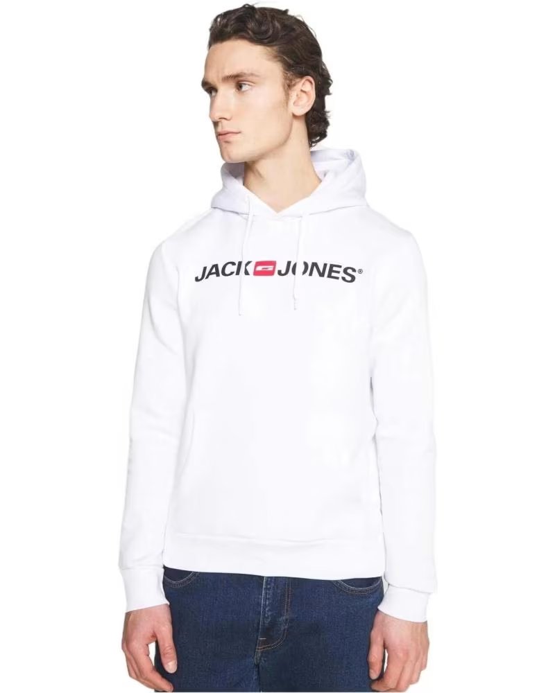 MOLETOM COM CAPUZ JACK & JONES JJECORP OLD LOGO BRANCO WHITE