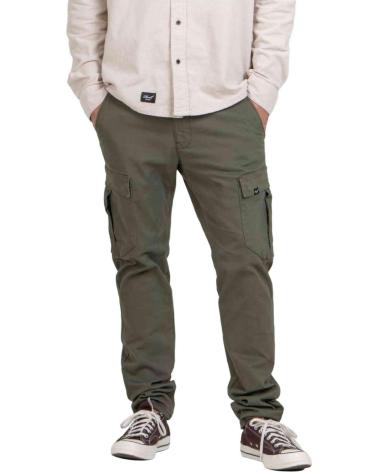 REELL PANTALON LARGO CARGO EN COLOR PARA HOMBRE VERDE