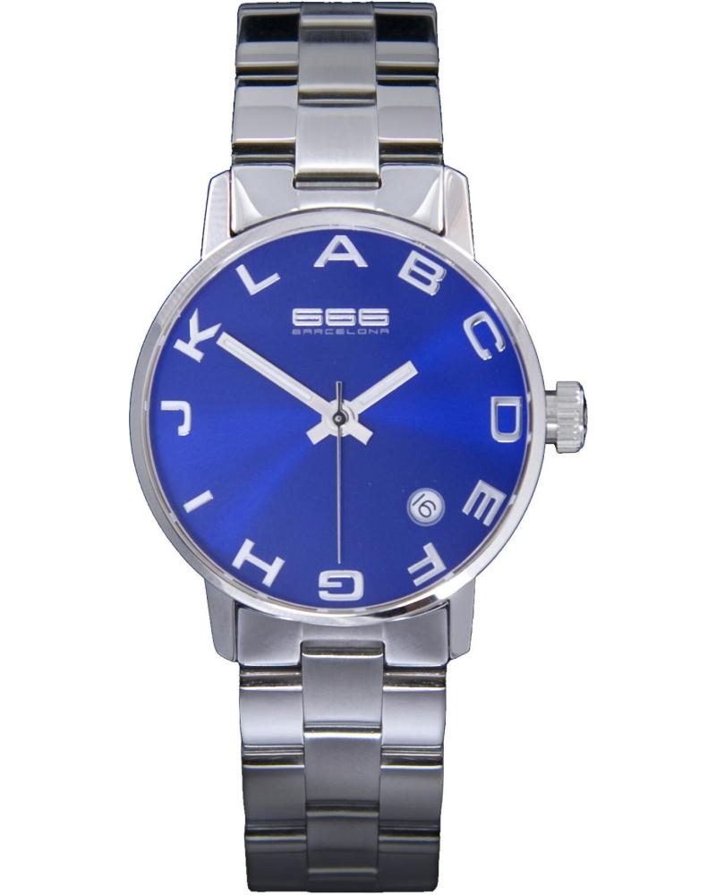 OROLOGIO 666BARCELONA 666-278 CON BRACCIALE IN ACCIAIO ARGENTATO E QUADRANTE BLU ELETTRICO PLATA