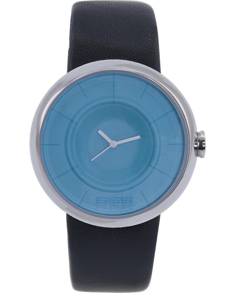 RELOJ 666BARCELONA 666-293 CON ESFERA AZUL Y CORREA NEGRA NEGRO