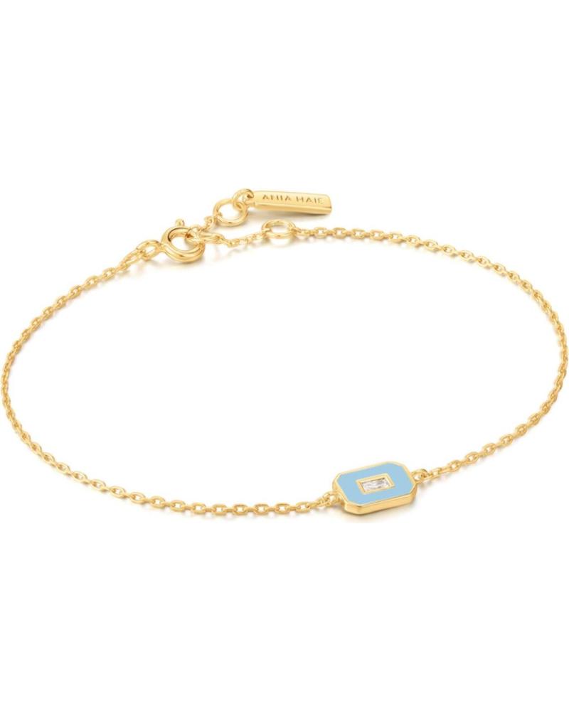 BRACCIALE SOTTILE ANIA HAIE B028-02G-B DORATO CON CHARM MANO DI FATIMA BLU