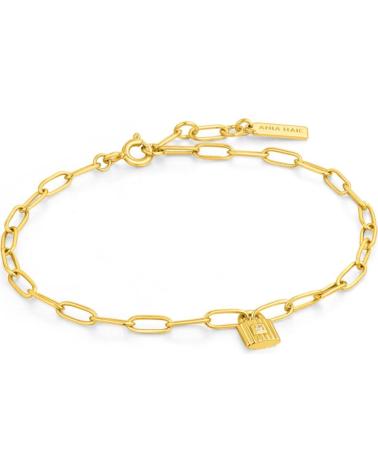 BRACCIALE ANIA HAIE B032-01G DORATO A MAGLIE CON CHARM QUADRATO