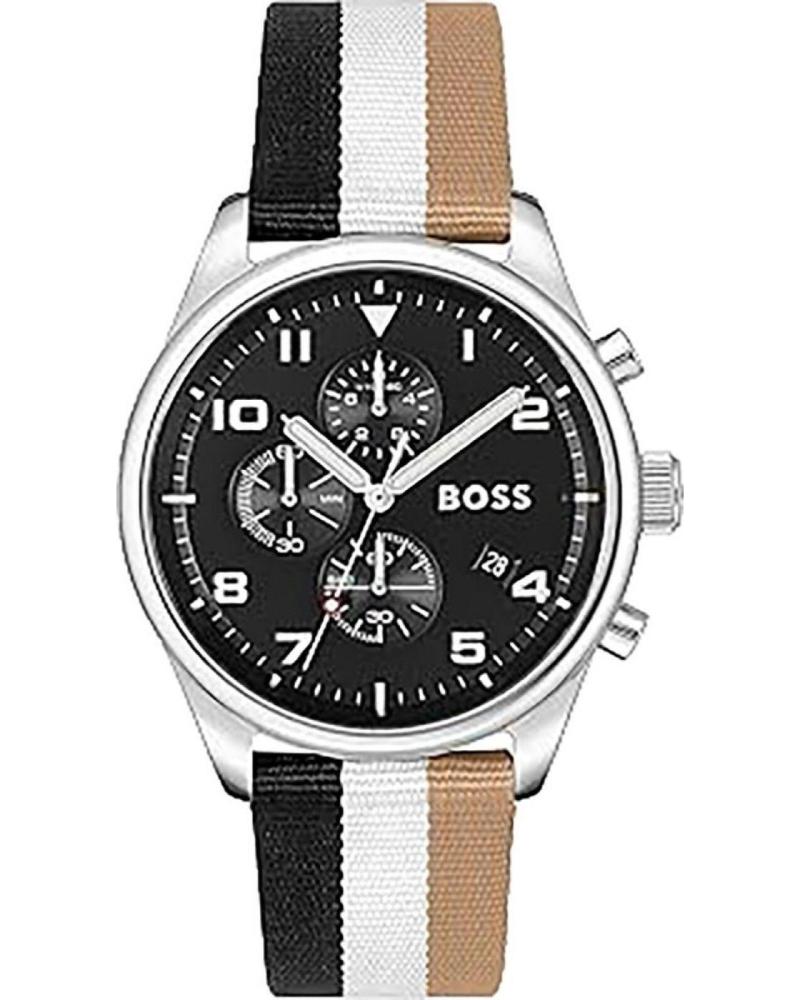 BOSS 1514062 UHR MIT DREIFARBIGEM ARMBAND SCHWARZ, WEISS UND BRAUN NEGRO BLANCO MARRON