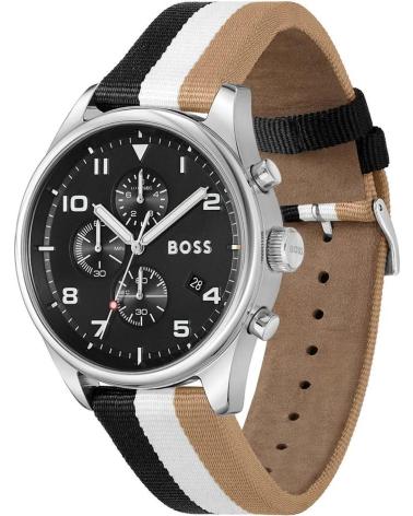 BOSS 1514062 UHR MIT DREIFARBIGEM ARMBAND SCHWARZ, WEISS UND BRAUN NEGRO BLANCO MARRON