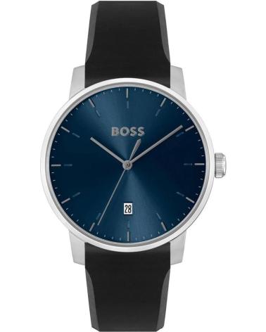 BOSS OROLOGIO DA POLSO 1514131 QUADRANTE BLU CINTURINO NERO NEGRO