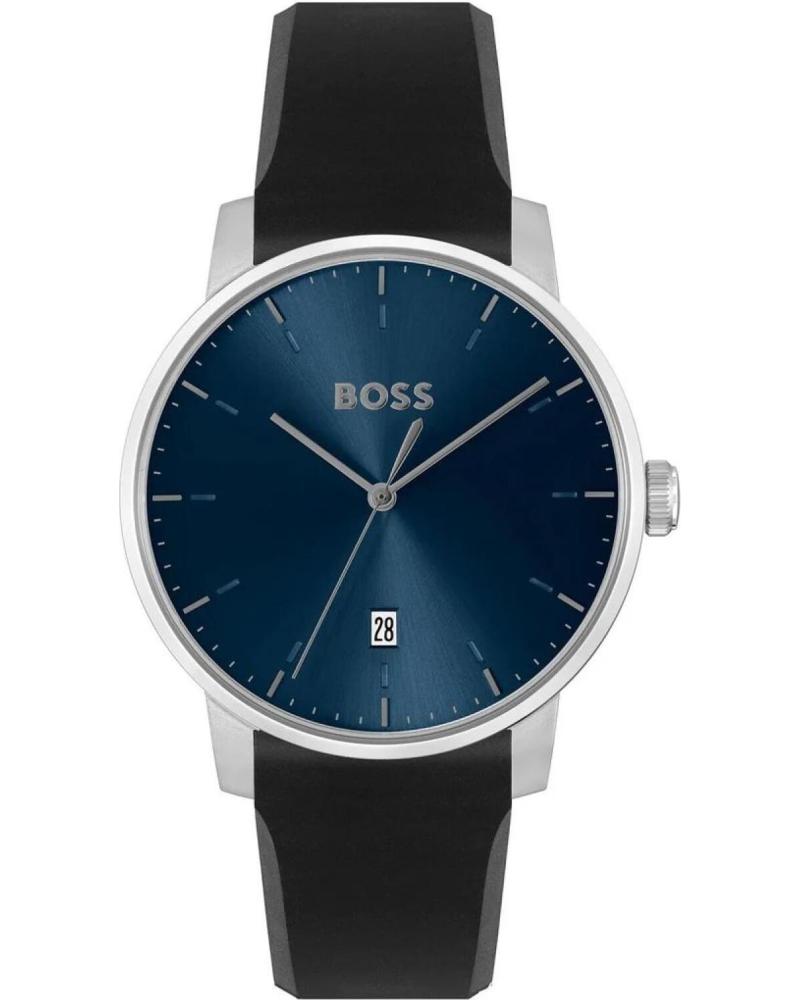 BOSS OROLOGIO DA POLSO 1514131 QUADRANTE BLU CINTURINO NERO NEGRO
