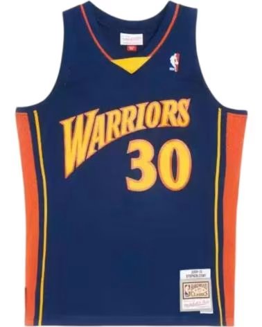 CAMISA MITCHELL & NESS STEPHEN CURRY WARRIORS 2009 RETRO AZUL AZUL