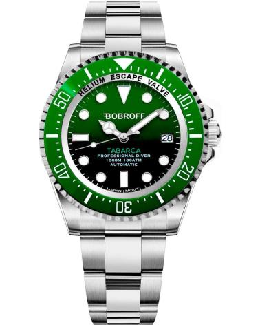 BOBROFF BF0002J1BV UHR MIT GRÜNER LÜNETTE UND ZIFFERBLATT GRIS