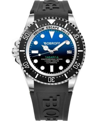 BOBROFF BF0003I-BFSTN WATCH BLACK WITH BLUE GRADIENT DIAL AND SILICONE STRAP NEGRO