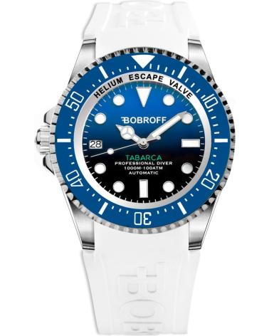 BOBROFF BF0003IBA-BFSTB WATCH WITH BLUE GRADIENT DIAL AND WHITE SILICONE STRAP BLANCO