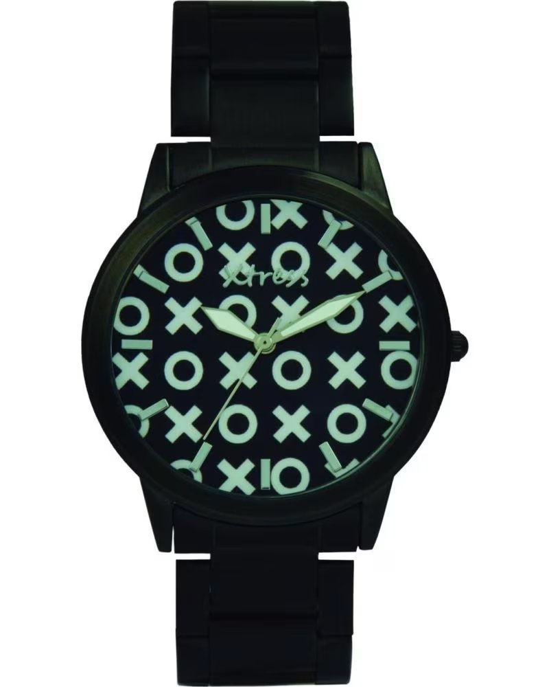 XTRESS XNA1034-57 SCHWARZE UHR MIT ZIFFERBLATT IM "TIC-TAC-TOE"-DESIGN NEGRO
