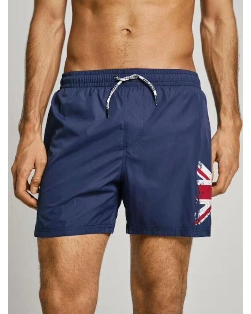 BAÑADOR PEPE JEANS PMB10415-595 PARA HOMBRE CON DETALLE UNION JACK AZUL