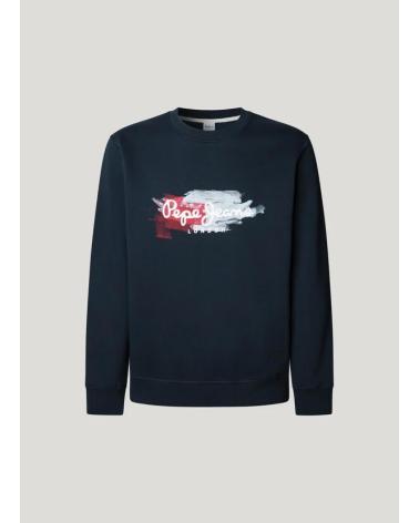 MOLETOM PEPE JEANS PM5800026 AZUL MARINHO COM ESTAMPA GRÁFICA AZUL