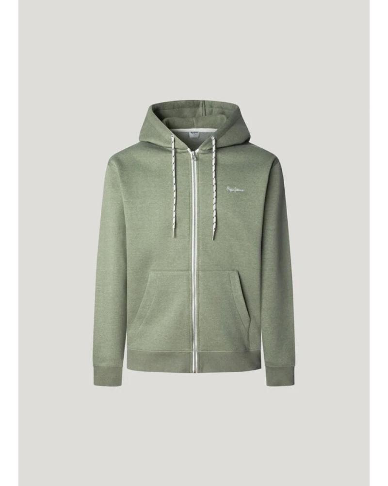 MOLETOM COM CAPUZ PEPE JEANS PM5800017 VERDE COM ZÍPER VERDE