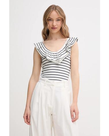 PEPE JEANS TOP A RIGHE CON VOLANT PL506017 BLU AZUL