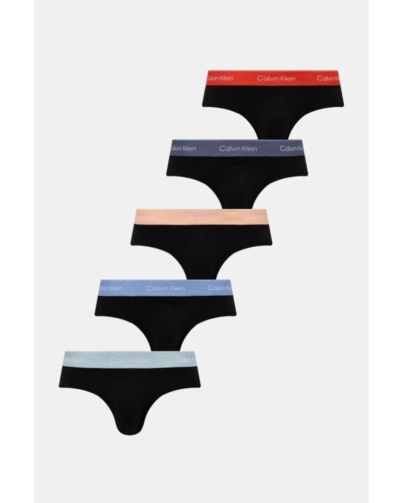 CALVIN KLEIN SLIP MULTIPACK NB4287VQR MIT FARBIGEN BÜNDCHEN NEGRO