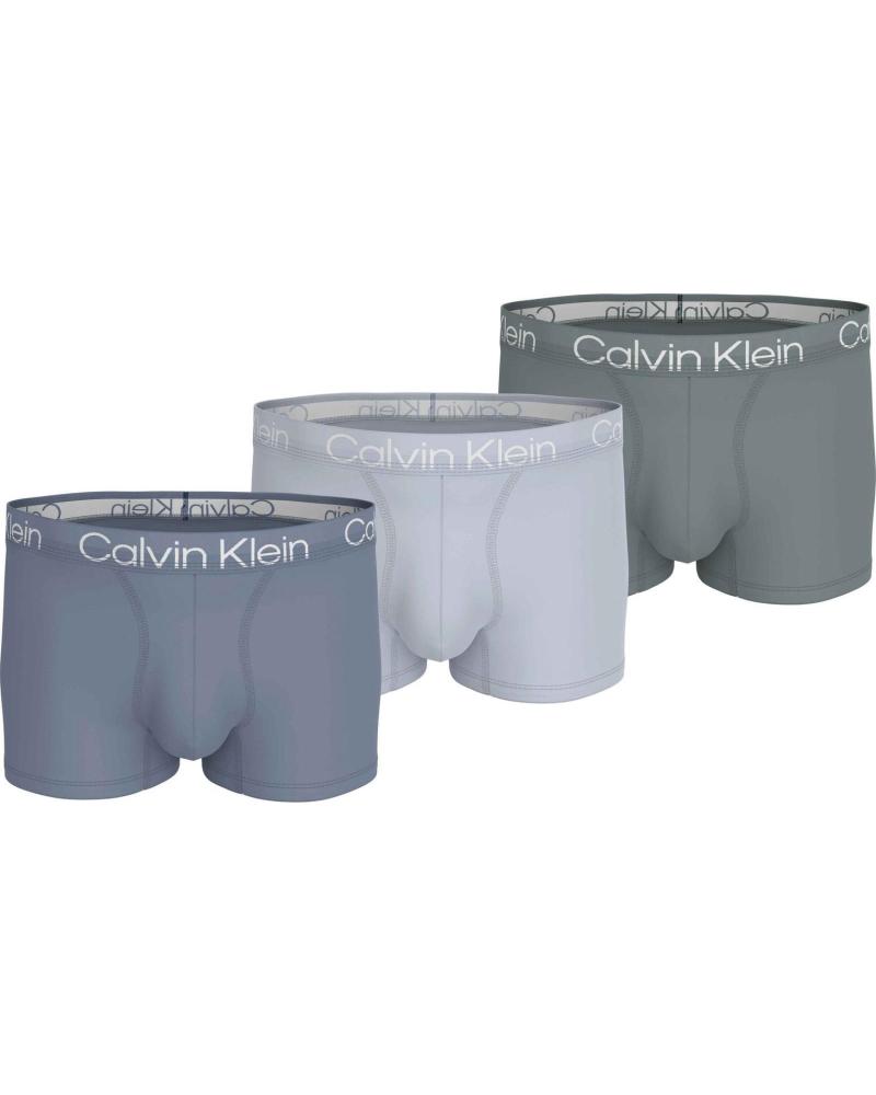 MULTIPACK BOXER UOMO CALVIN KLEIN NB2970APV3 - TONALITÀ BLU E GRIGIE AZUL