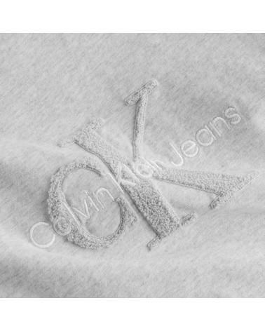 CALVIN KLEIN J30J326158 LIGHT GREY T-SHIRT WITH EMBOSSED LOGO FOR MEN GRIS