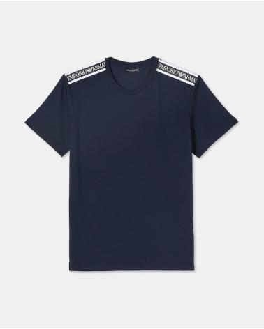 EMPORIO ARMANI T-SHIRT EM000574AF12333 MARINEBLAU MIT SCHULTERDETAIL AZUL