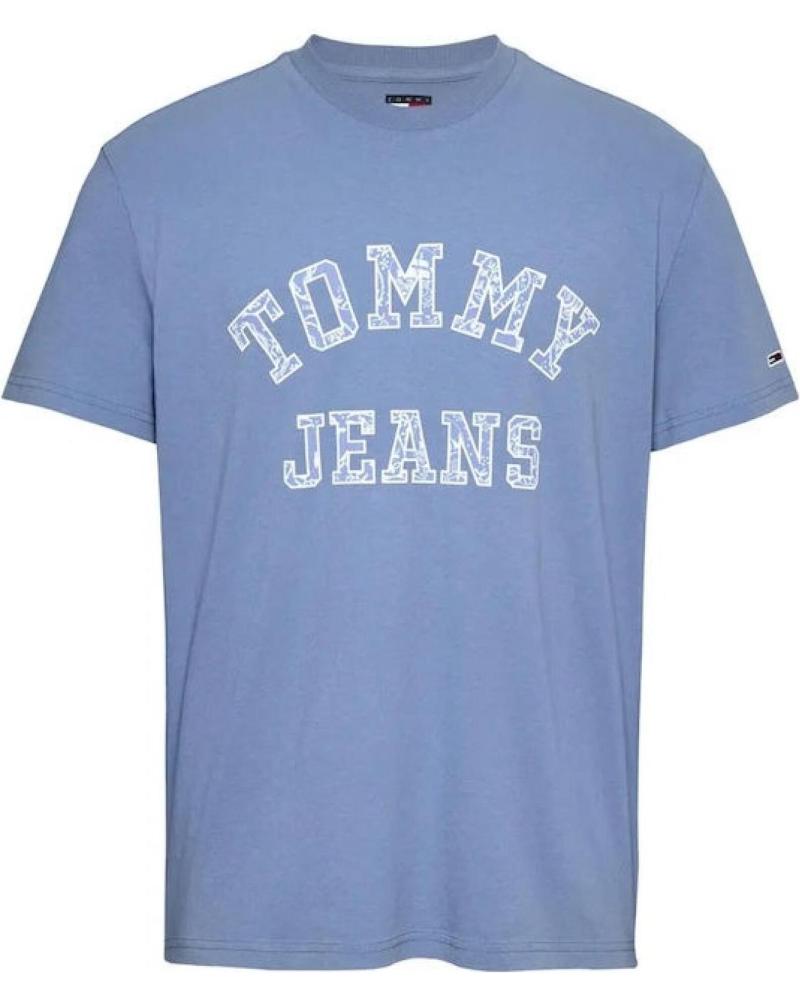 TOMMY HILFIGER T-SHIRT DM0DM20773 BLAU MIT TOMMY JEANS LOGO-PRINT AZUL