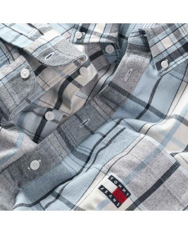 TOMMY HILFIGER KARIERTES HEMD DM0DM20597 WEISS/BLAU BLANCO