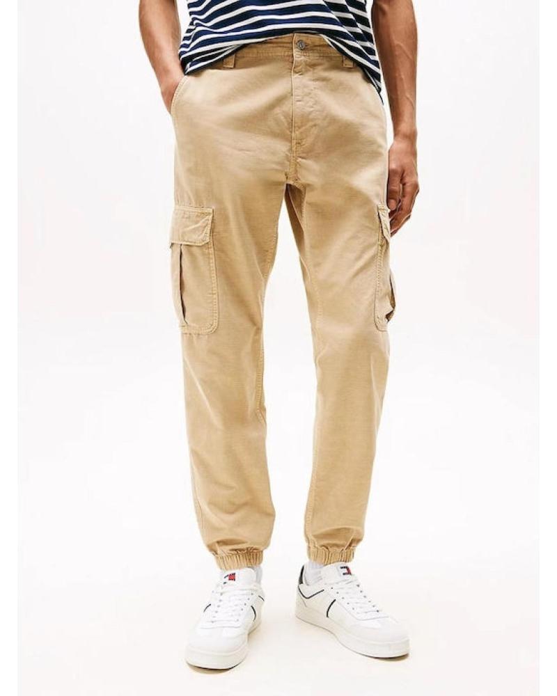 TOMMY HILFIGER MEN'S CARGO PANTS DM0DM20284 BEIGE BEIGE