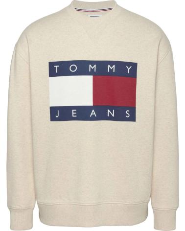 SWEATSHIRT TOMMY HILFIGER DM0DM19756 BLANC CASSÉ AVEC LOGO DRAPEAU BLANCO