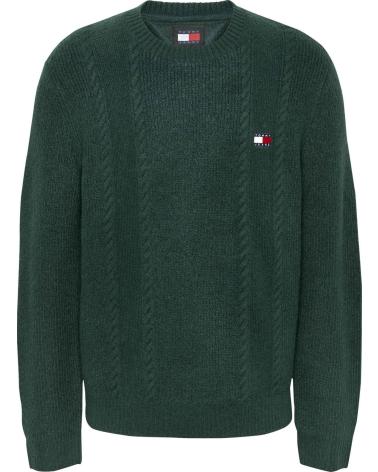 TOMMY HILFIGER DM0DM19440 DARK GREEN SWEATER WITH EMBROIDERED LOGO AZUL