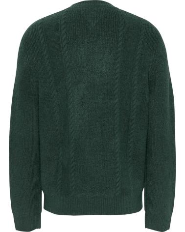 TOMMY HILFIGER DM0DM19440 DARK GREEN SWEATER WITH EMBROIDERED LOGO AZUL