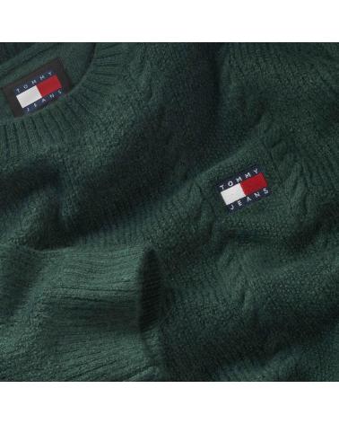 TOMMY HILFIGER DM0DM19440 DARK GREEN SWEATER WITH EMBROIDERED LOGO AZUL