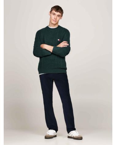 TOMMY HILFIGER DM0DM19440 DARK GREEN SWEATER WITH EMBROIDERED LOGO AZUL