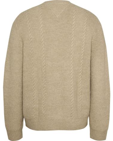JERSEY DE CUELLO REDONDO TOMMY HILFIGER BEIGE CON LOGO BORDADO BEIGE