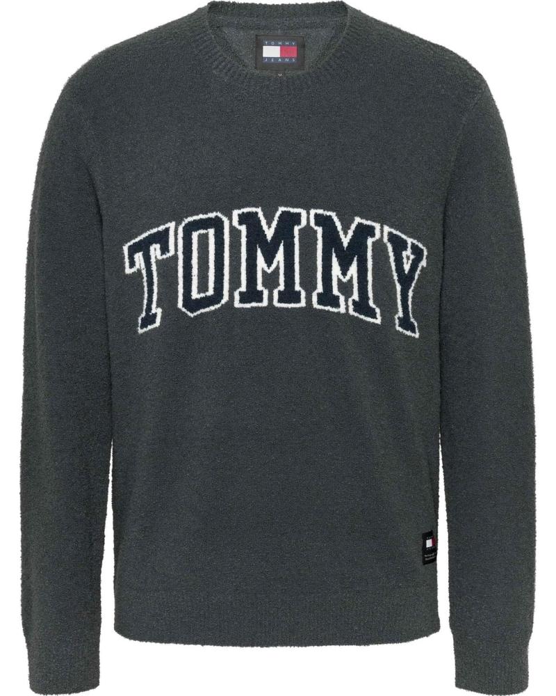 TOMMY HILFIGER SWEATER WITH FRONT LOGO GREY DM0DM19439 GRIS