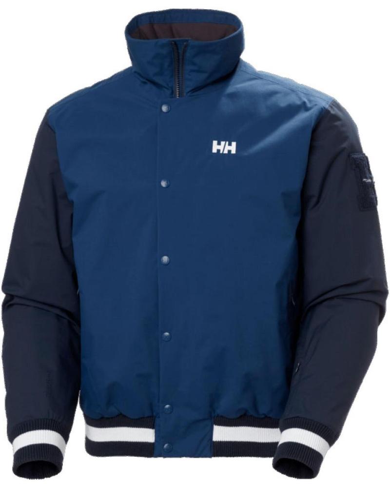 HELLY HANSEN BOMBERJACKE 65981 MIT STEHKRAGEN UND GESTREIFTEN BÜNDCHEN - MARINEBLAU AZUL