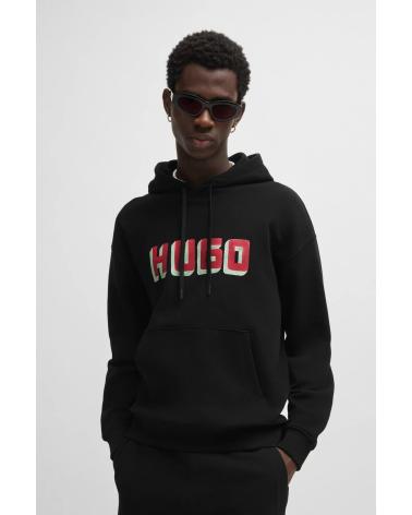 FELPA CON CAPPUCCIO HUGO BOSS 50516655 NERA NEGRO