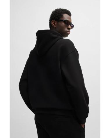 FELPA CON CAPPUCCIO HUGO BOSS 50516655 NERA NEGRO