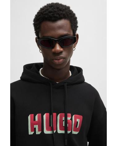FELPA CON CAPPUCCIO HUGO BOSS 50516655 NERA NEGRO