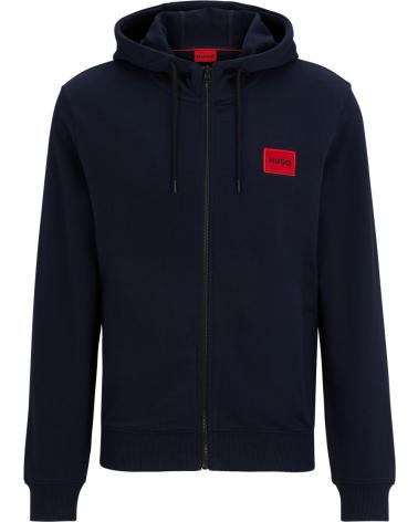 HUGO BOSS KAPUZENPULLOVER MIT REISSVERSCHLUSS 50447972 MARINEBLAU MIT ROTEM LOGO VERDE