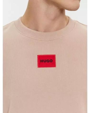 FELPA HUGO BOSS 50447964 BEIGE CON LOGO ROSSO BEIGE