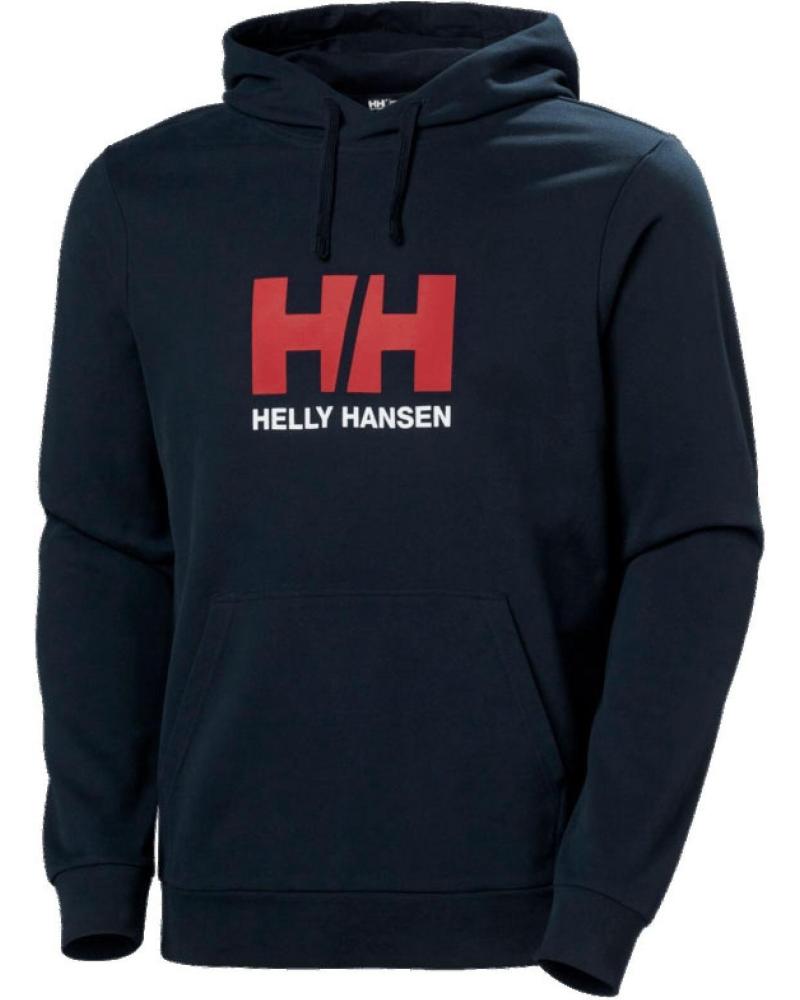 SUDADERA CON CAPUCHA HELLY HANSEN LOGO AZUL MARINO AZUL