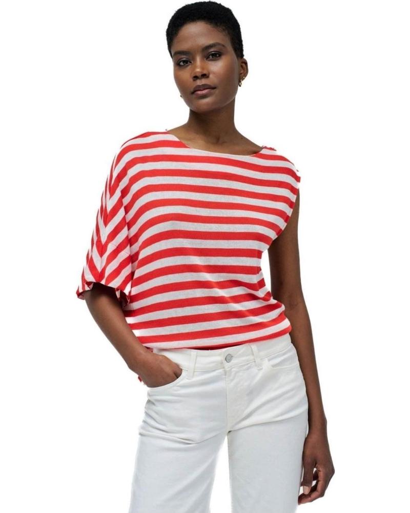 SALSA T-SHIRT 21009476 ROT-WEISS GESTREIFT ROJO