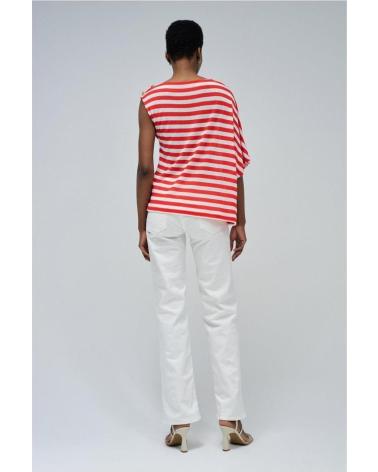 SALSA T-SHIRT 21009476 ROT-WEISS GESTREIFT ROJO