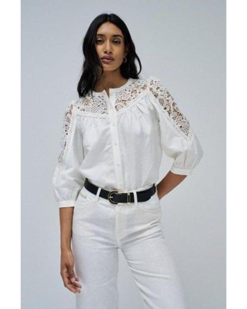 BLOUSE SALSA AVEC DÉTAILS EN DENTELLE 21009448 BLANC BLANCO