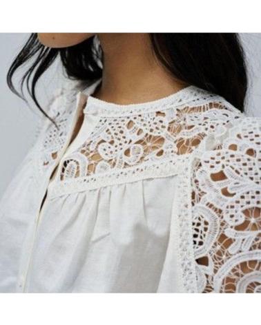 BLOUSE SALSA AVEC DÉTAILS EN DENTELLE 21009448 BLANC BLANCO